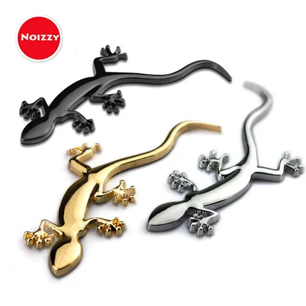 Noizzy Gecko Quattro Car Auto Badge Sticker Emblem 100% 3D Metal Black Gold Chrome Tuning for Audi B3 A3 A4 A6 C5 A4 B8 Styling noizzy hemp fimble leaf ho jdm car sticker 3d metal auto green emblem badge for bmw audi vw lada tuning accessories car styling