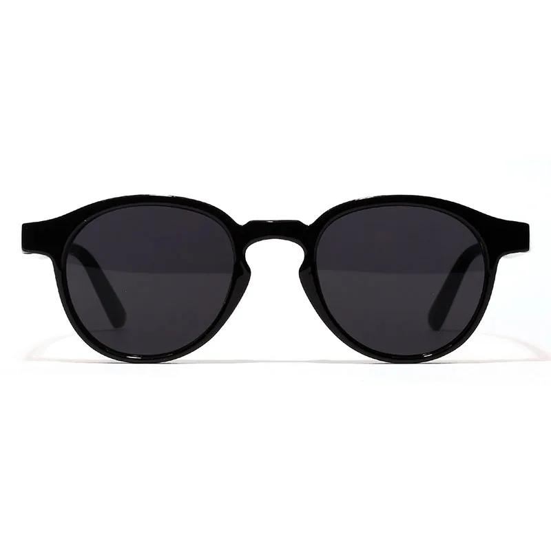 YOOSKE, ретро тренд, круглые солнцезащитные очки, для женщин, индивидуальность, карамельный цвет, солнцезащитные очки, женская мода, хип-хоп, маленькая оправа, очки для мужчин - Цвет линз: C4 Black