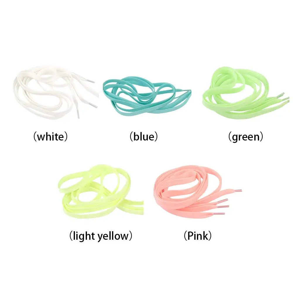 luminous shoelace glow in the dark color fluorescent shoelace Athletic Sport flat shoe laces