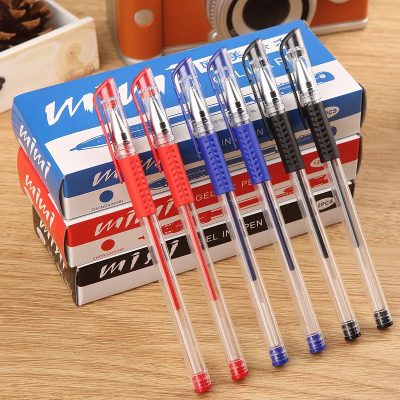 

12 boxes/set South Korea stationery wholesale stationery gel pen plastic gel pen 0.5 mm on sale wholesale plastic gel pen
