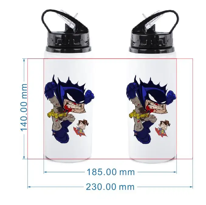 600ML Bottle with Straw DIY colorful print photo for Travel Sport Easy take Aluminium Portable MAZWEI
