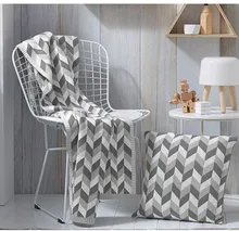 Gray Wave Knitted Blanket Sleep Wish Plaids Bedspreads Sofa Travel Blankets Bedding on Sofa/Bed/Car Portable Throws No Pillowcas stylish sea wave pattern mermaid shape kid s knitted blanket and throws