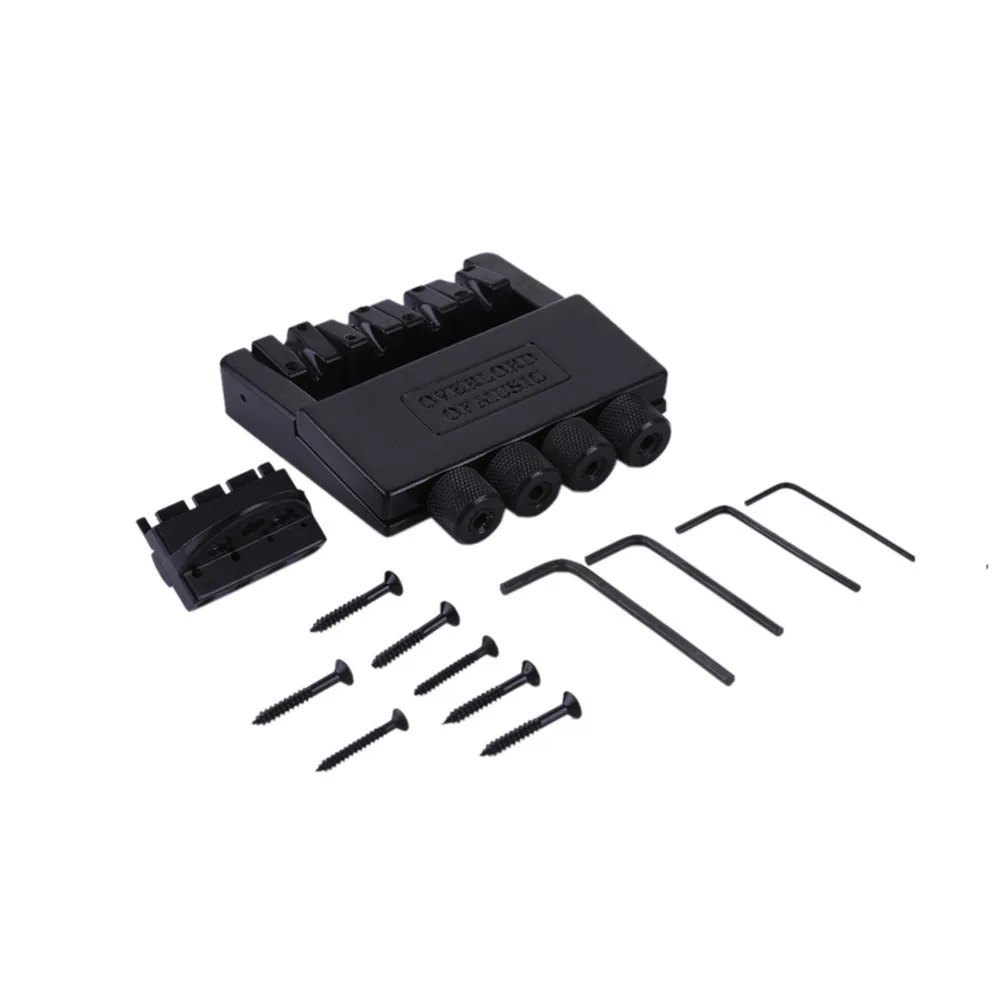 4 String Headless Electric Bass Guitar Bridge Guitar Part Black Alloy Guitar Bridge Musical Instruments Accessories