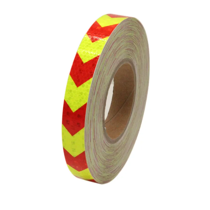

2.5cmx3m Bike Bicycle Tail Rear Safety Warning Reflective Arrow Tape Reflective Strips Fluorescent Yellow Red Bike Stickers