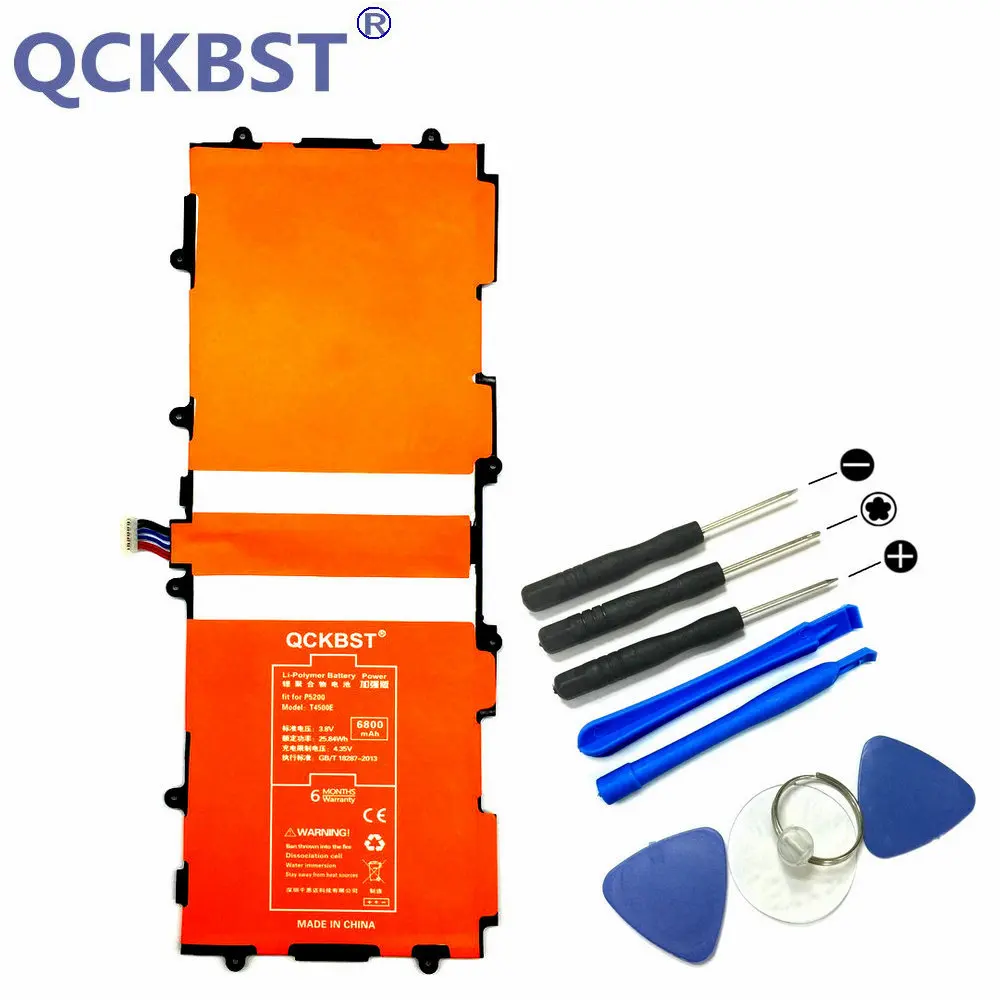 

QCKBST T4500E Replacement 6800mAh Battery Bateria For Samsung GALAXY Tab 3 10.1 P5200 P5210 GT-P5200 GT-P5210