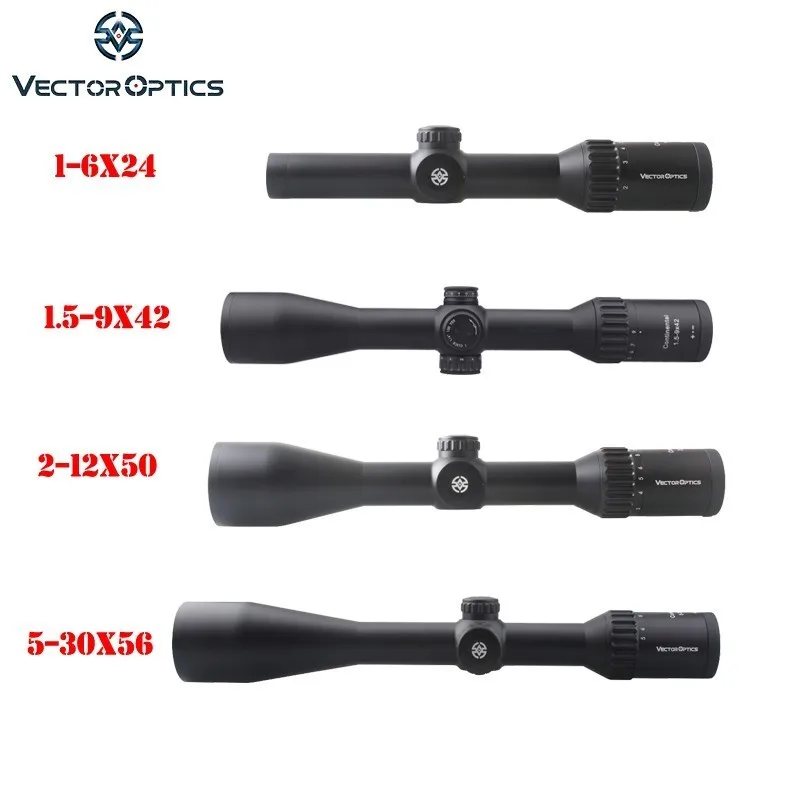 

Vector Optics Tactical Continental 1-6x24 2-12x50 3-18x50 5-30x56 Rifle Scope with Center Dot Illumination Hunting Riflescope