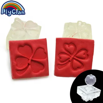

Handmade soap stamp diy Clover natural soap resin stamp Acrylic crystal Transparent seal for soap