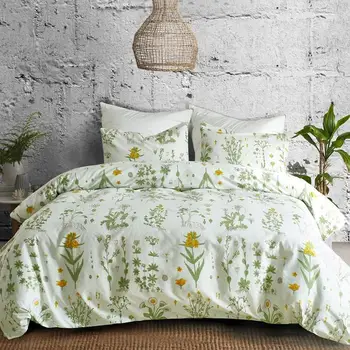 

LOVINSUNSHINE Comforter Bedding Sets King Flower Duvet Cover Sets Cotton Green Bedding Queen AI02#