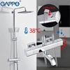 GAPPO shower system bathroom thermostat faucet shower faucet mixer tap waterfall wall mount thermostatic shower mixer ► Photo 2/6
