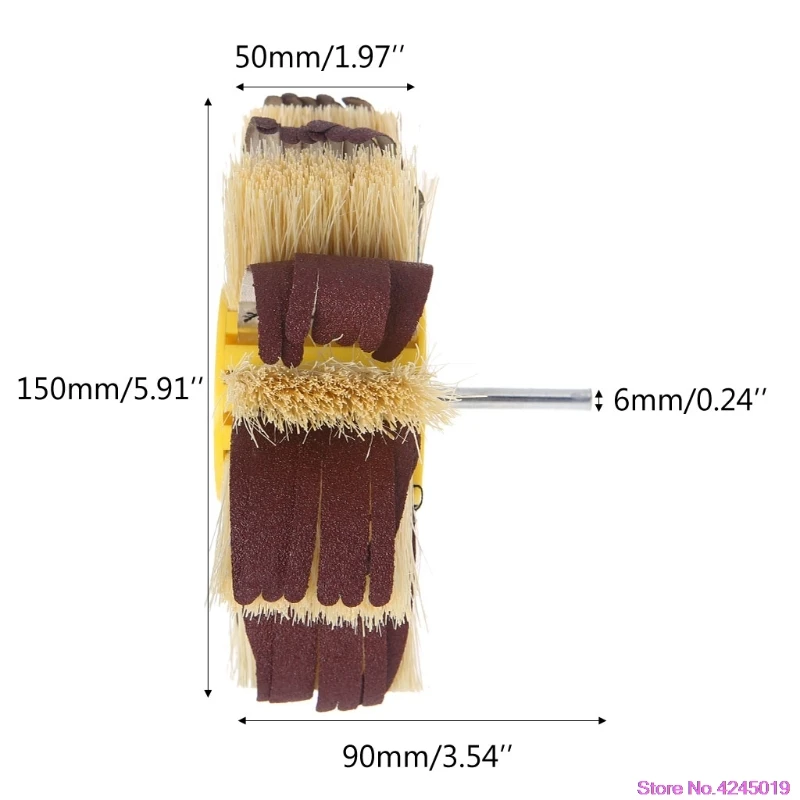 Вал установлен сизаль Наждачная ткань щетина шлифовальная Полировка Щетка полировочное колесо