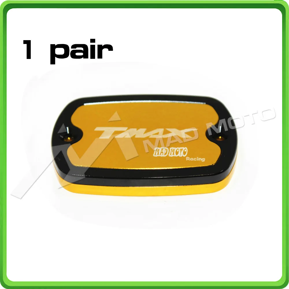 2pcs Brake Fluid Tank Cap Oil Cover For Yamaha TMAX 530 2012 2013 2014 2015 2016 Gold color (1)