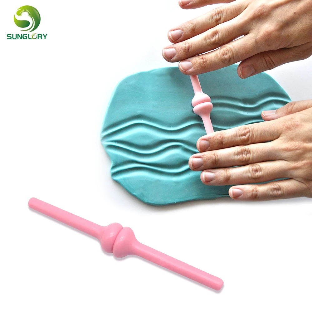 

1PC Wave Mold Plastic Sugarcraft Fondant Cake Mold Wave Modelling Tools Decorating Stamper Printing Carving Stick Baking Tools