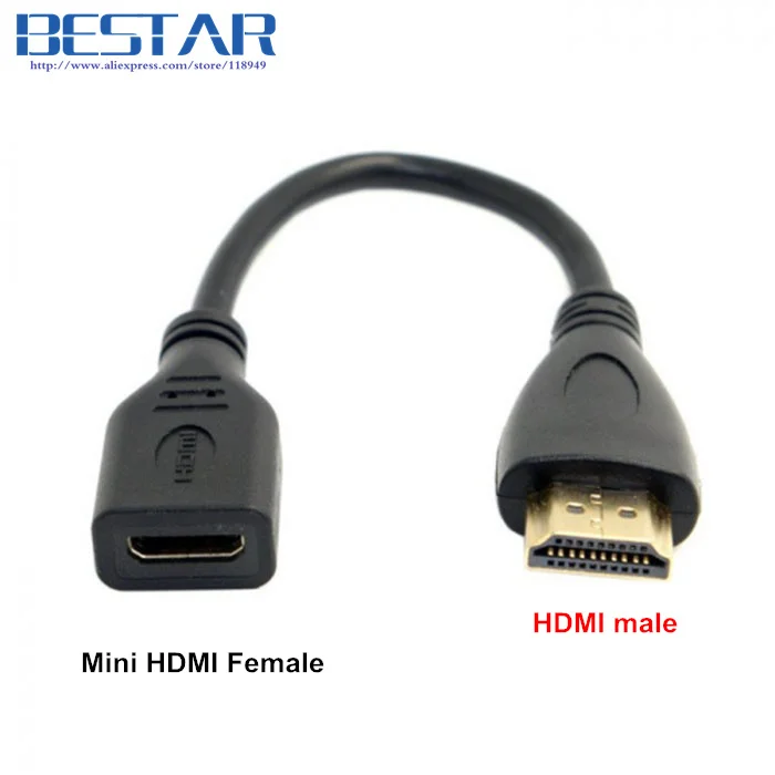 

A Type HDMI 1.4 Male to Mini HDMI 1.4 Female C Type Extension Cable adapter 10cm for Laptop PC HDTV