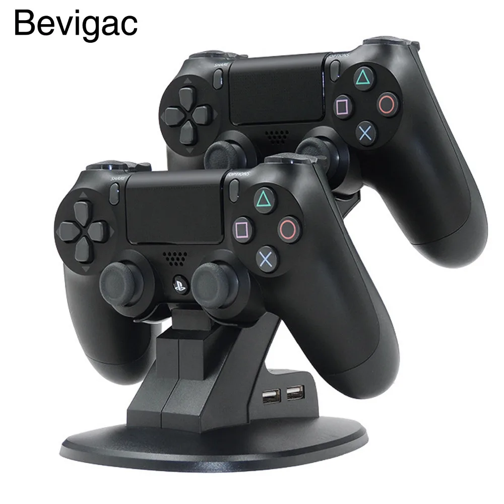 

Bevigac Wireless Controller Charger Station Stand Holder Base Dock with Dual Charge Ports for Sony PlayStation 4 PS4 Pro Slim
