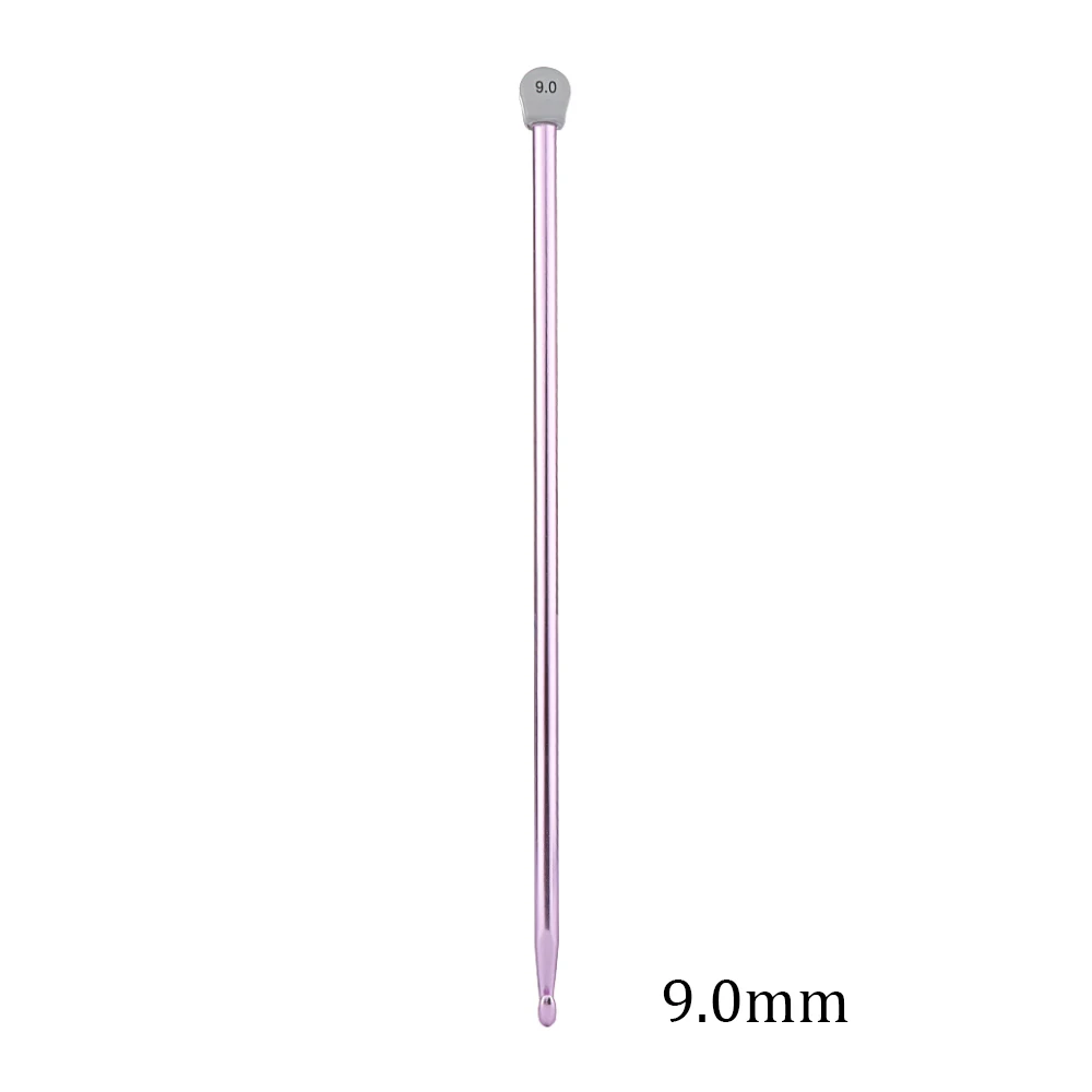 9.0mm 14 размеров разноцветные, алюминиевые спицы для вязания крючком 2,5 мм-11 ммтунисианские крючки для вязания крючком инструмент для плетения длинный свитер шарф игла - Цвет: 9.0mm