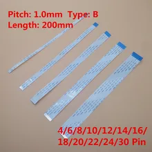 10 шт. FFC 200 мм 1,0 мм 4/6/8/10/12/14/16/18/20/22/24/30 Pin B Тип обратная сторона Гибкий плоский кабель AWM 20624
