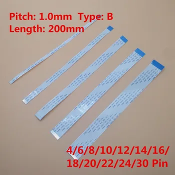

10pcs FFC 200mm 1.0mm 4/6/8/10/12/14/16/18/20/22/24/30 Pin B Type Reverse Side Flexible flat cable AWM 20624