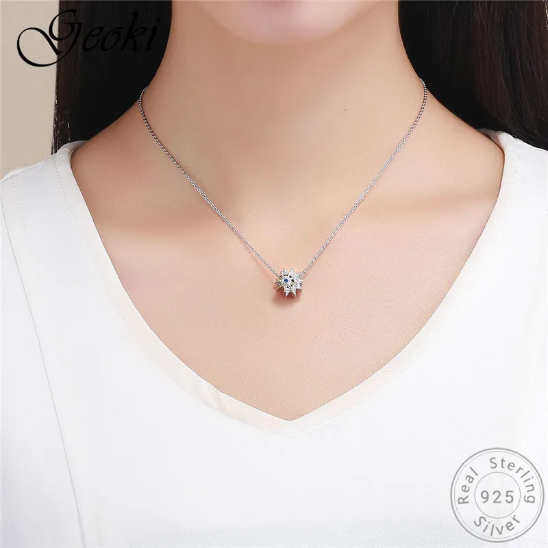 Geoki 925 sterling silver sun отвечает световой Луна CZ шарики подходят Pandora древняя легенда звезда очарование оригинальные украшения