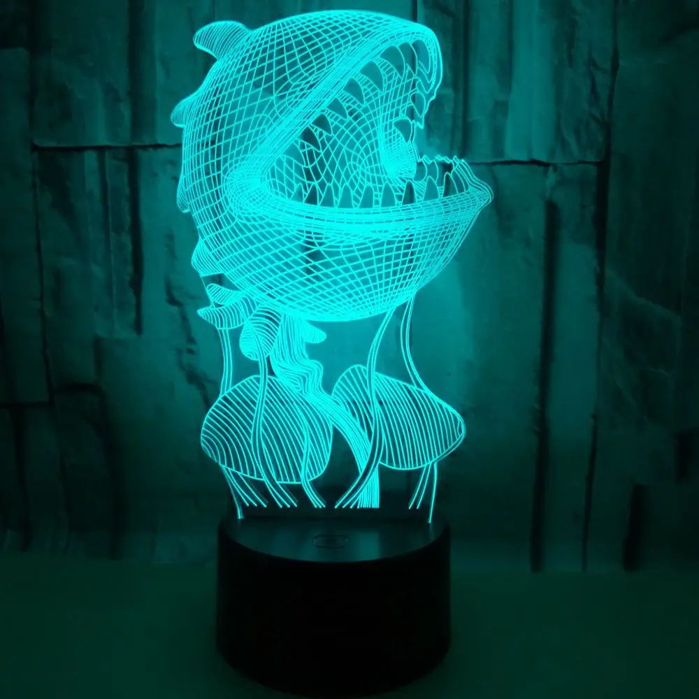 Жемчужная раковина 3d Light Красочный Постепенное Изменение ночь светодиодная рождественские украшения подарок 3d визуальный индикатор