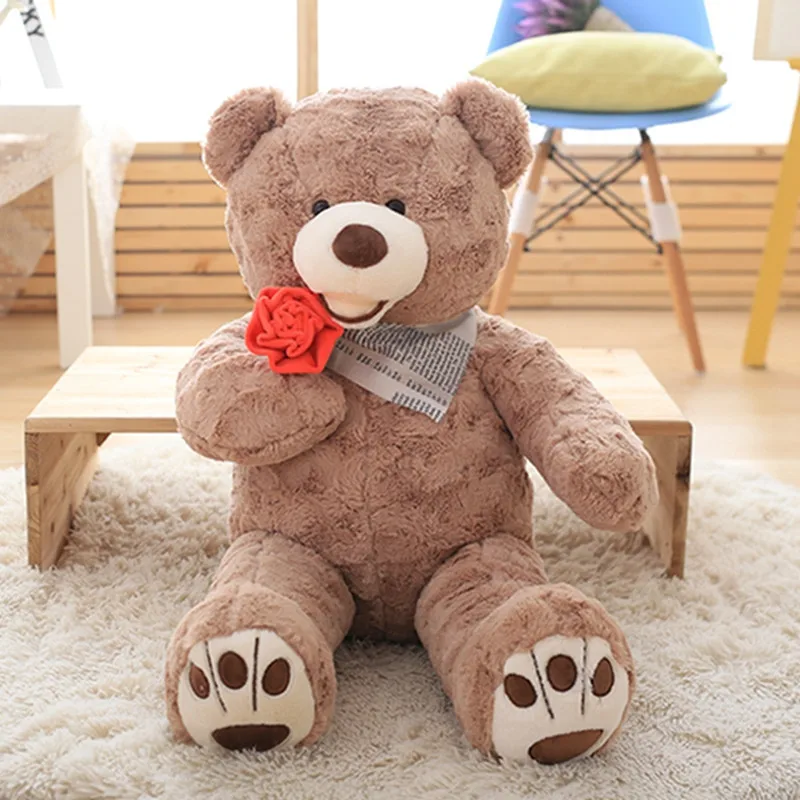 1 шт. Kawaii огромный 60/80 Американский медведь с розовой плюшевой игрушкой мягкая кукла подушка высокого качества подарки на день рождения для детей друзей