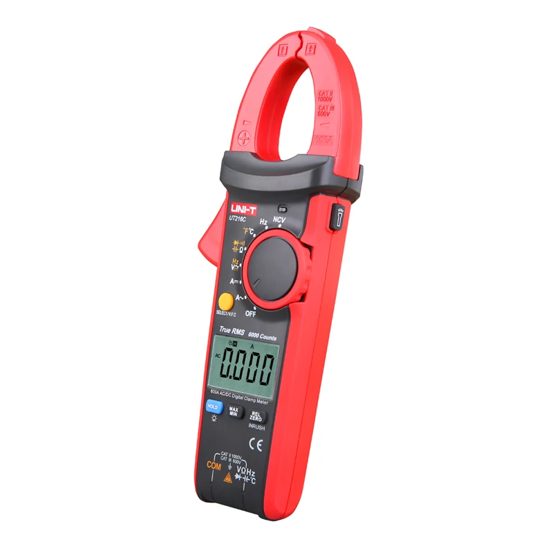 UNI T UT216C 600A True RMS цифровые клещи Авто Диапазон мультиметров Частотная емкость