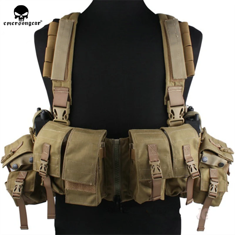 

Emersongear LBT 1961A-R Chest Rig Tactical Vest Airsoft Combat Gear USA Nylon Cordura KhaKi EM2977