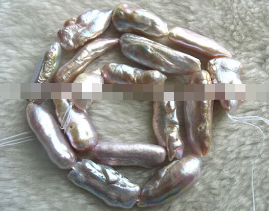 

11308 WOW! freshwater pearl purple biwa reborn keshi 15" natu