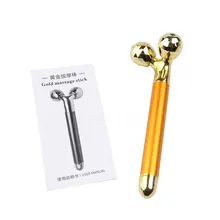 24k золото для похудения лица красота бар Пульс Укрепляющий роликовый массажер для лица Подтяжка кожи палочка, разглаживающая морщины V-Face инструмент