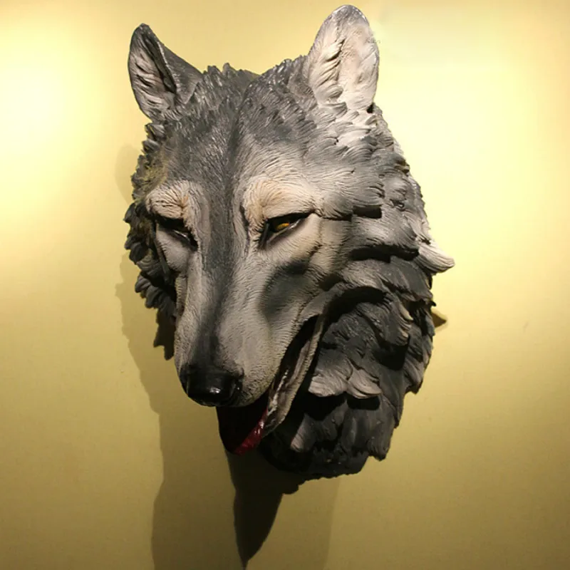 

Estartek DWK Resin Personality 3D Wolf Head Pendant Collection Garage Kit for Fan Holiday Gift and Home KTV Wall Decoration