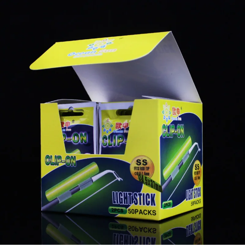 

100pcs/50packs Size SS/S/M/L Clip On Fishing Glow Stick Light Stick Fishing Fluorescent Night Fishing Float Stick