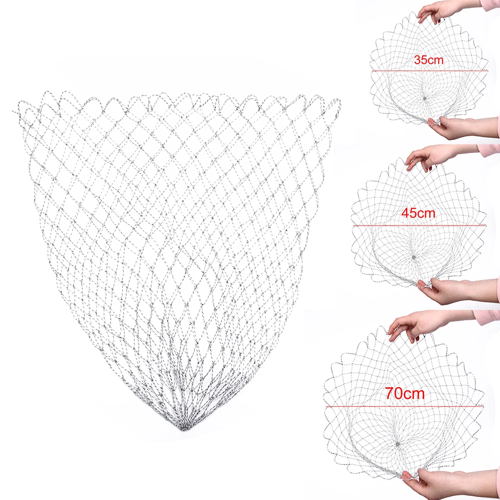 

Fishing Landing Net Fishing Tools White Net Double Line Braided Mesh Fish Net Fishing Hole For Bass Catch Luring Accesorry