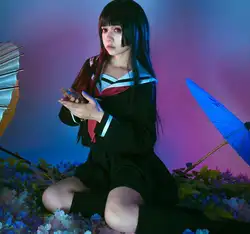 Косплэй японского аниме Hell Girl Enma Ai матроска черный Форма одежды Cos