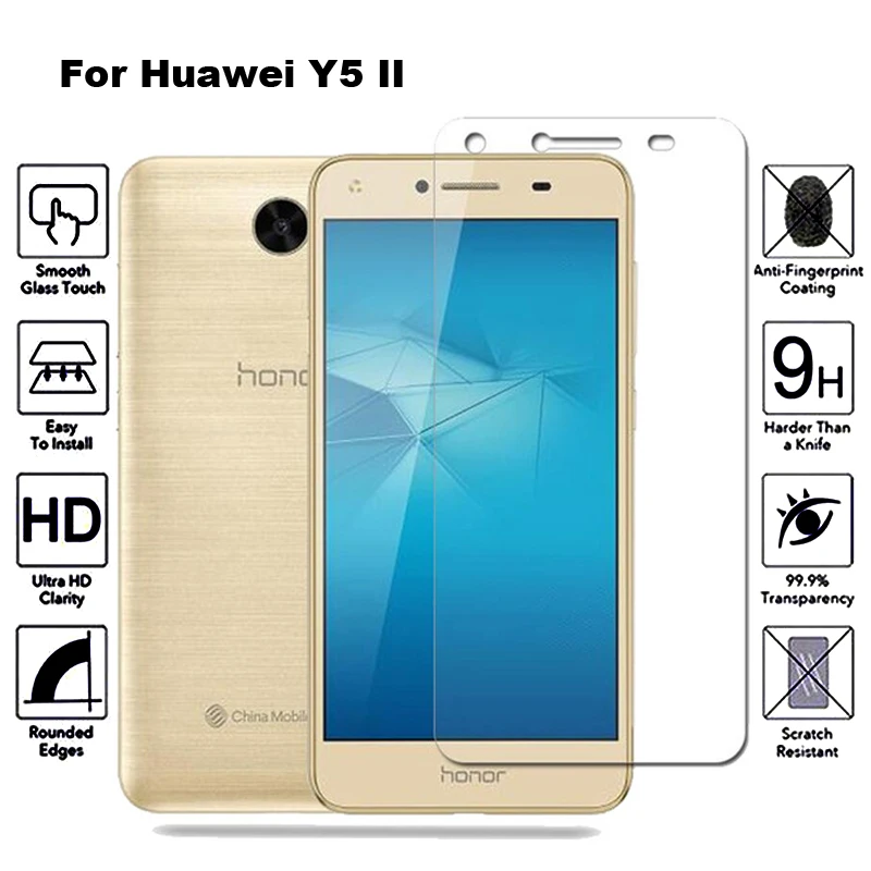 

2Pcs Tempered Glass For Huawei Y5 II Screen Protector Film Protective Glass For Huawei Y5 II 2 Y5II Cun-U29 Cun-L21 Cun L21 U29