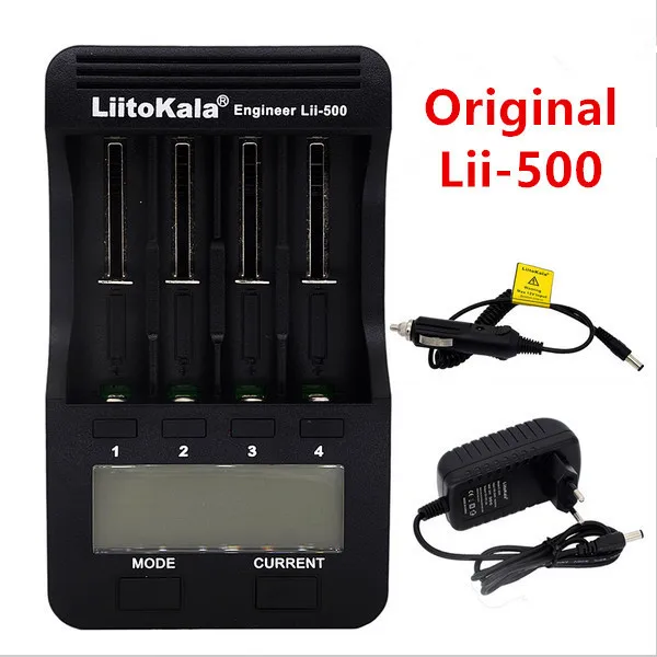 Зарядное устройство Liitokala lii 500 LCD 2018 V/100% V 3 7/1 2/18500/26650/16340 + 4 шт. для panasonic
