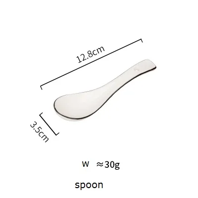 KINGLANG керамическая креативная упрощенная Европейская черная линия серии миска для риса тарелка для стейка посуда - Цвет: small spoon