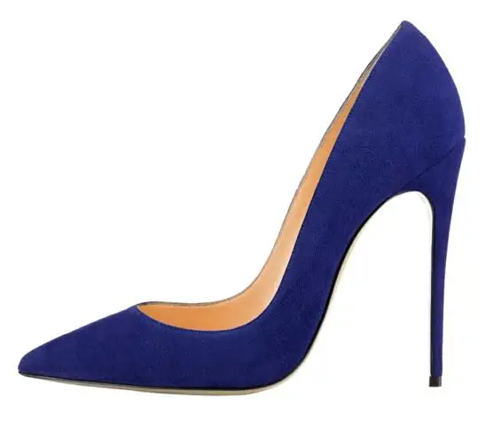 Carollabelly/женские туфли на шпильке; туфли на высоком каблуке 12 см; черные туфли-лодочки; женские пикантные свадебные туфли на каблуке с острым носком - Цвет: blue
