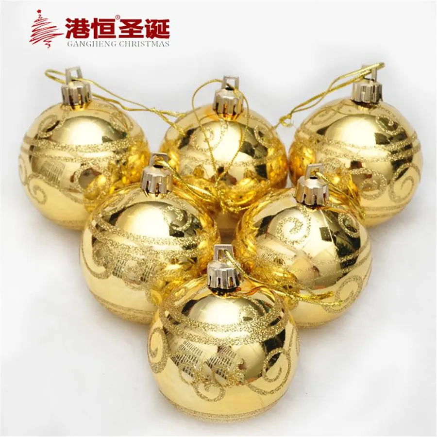 6 pz Albero Di Natale Appeso Sfere Diametro 6 cm Lucido Colore 6 pz Albero Di Natale Appeso Sfere Diametro 6 cm Lucido Colore Disegno Decorazioni Palla di Natale Capodanno Casa Cerimonia Nuziale Del Partito ornamento in