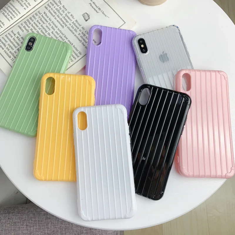

Simple color candy stripes surface soft TPU silicone phone case for iphone XS MAX case for iphone 7 case X XR 6 6S 8 plus 7plus