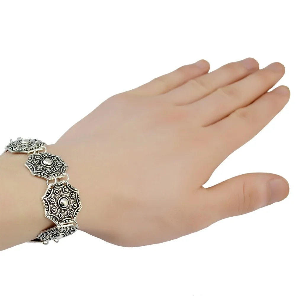 

Retro Silver Ethnic Bohemian Bracelets & Bangles For Women Geometric Vintage Beach Boho Adjustable Bracelets India Gypsy Jewelry