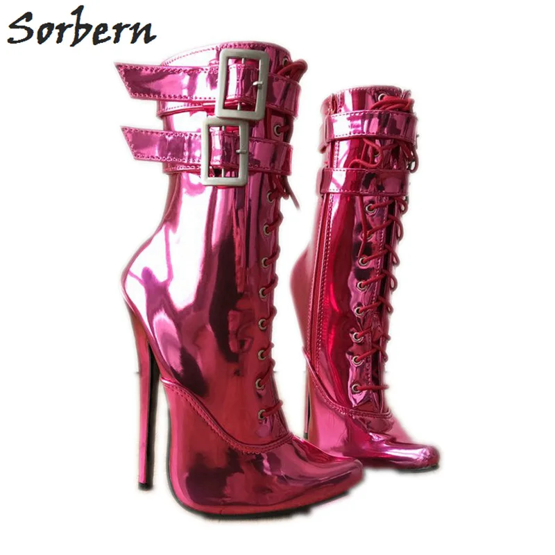 pink metallic boots