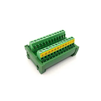 

DIN Rail Mount 24A/400V 12 Position Screw Terminal Block Distribution Module.