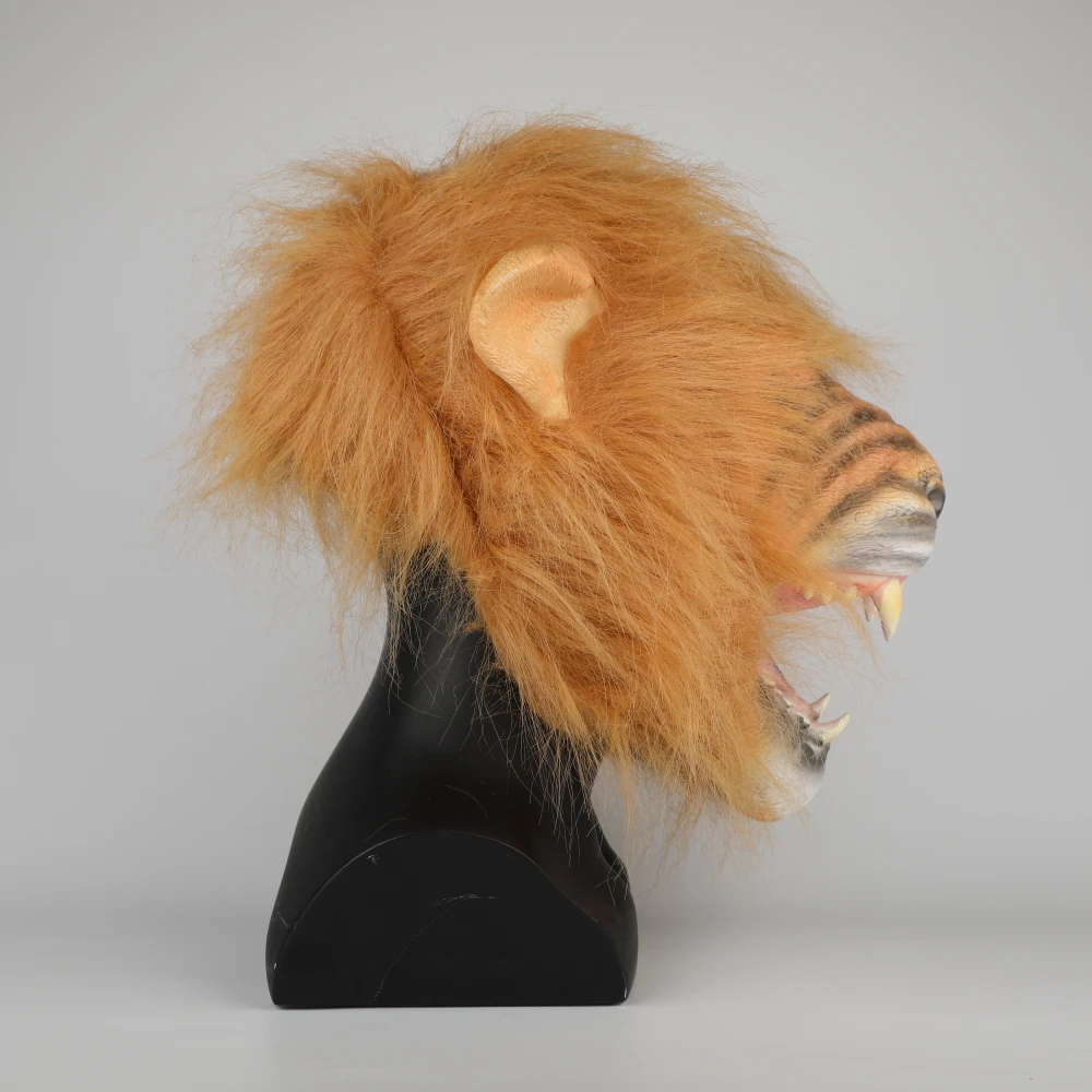 Cosplay Lion Mask Beast Mask Funny Scary Animal Masks Latex Adult Kids Unisex Halloween Party Dressed Prop Dropshipping  (6)