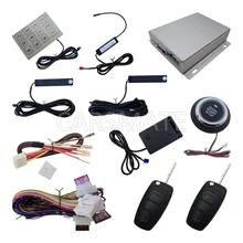 Flip Key PKE Car Alarm System With Shock Sensor Passive Keyless Entry Remote Start Engine With Password Keypad Rolling Code