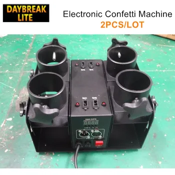 

2PCS/LOT electronic confetti machine 4heads confetti shooter launcher dmx512/remote control