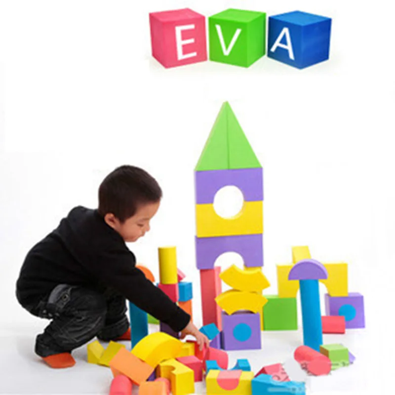 

2017 New Brand Multi-color 48Pcs Colorful EVA Foam Building Blocks Bricks Set Kids Children Soft Toy