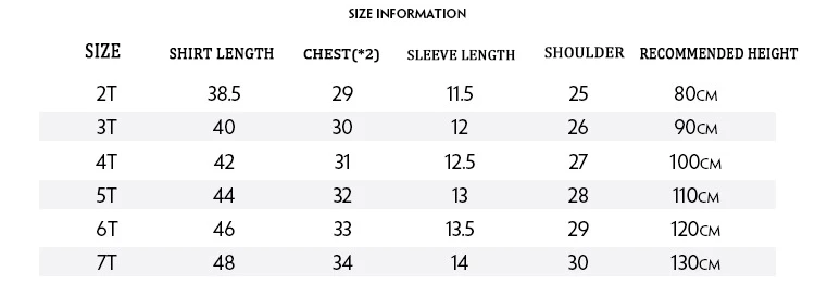 LM-shirt size chart
