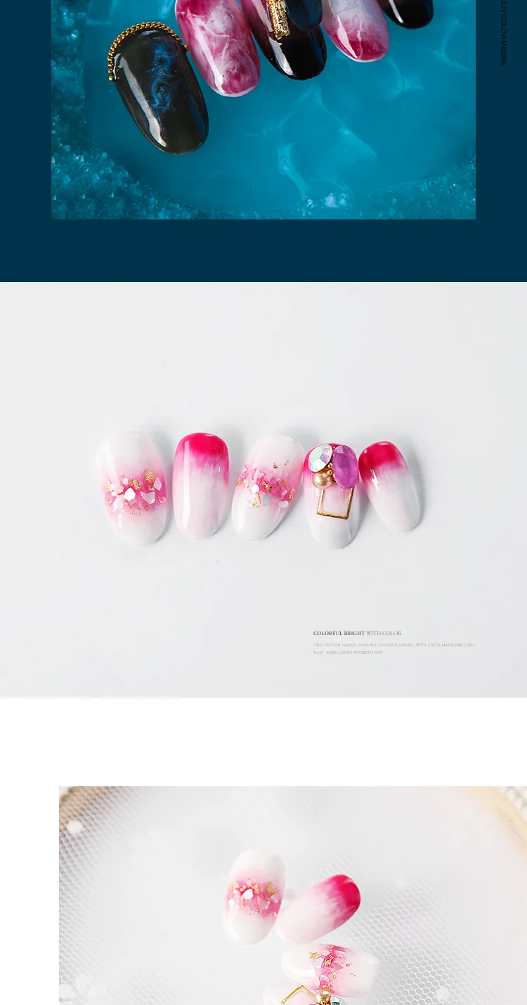 1 коробка декоративный камень для ногтей японский дизайн ногтей Агат Стразы Украшение Советы Стразы для маникюра голографический AB Хамелеон деко для УФ-геля