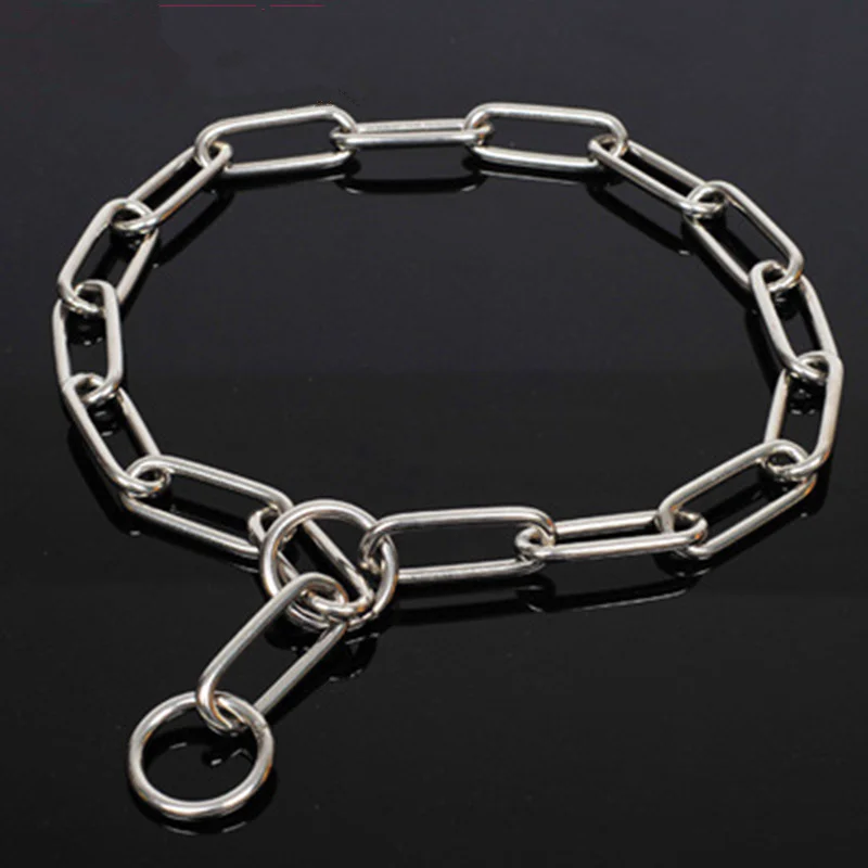 

3/4/5/5.8MM Thick Round Shape Pet Dog Durable Steel Collar Noble Dog Puppy Training Anti-bite Decor Necklace Collar for All Dogs