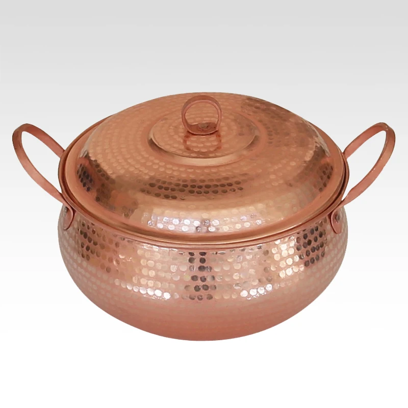 

30% H 1pcs Pure Copper Pot Stew Steam Soup Purple Deep Casserole Handmade with 2 Ears High Quality 18cm/22cm/24cm/26cm/30cm