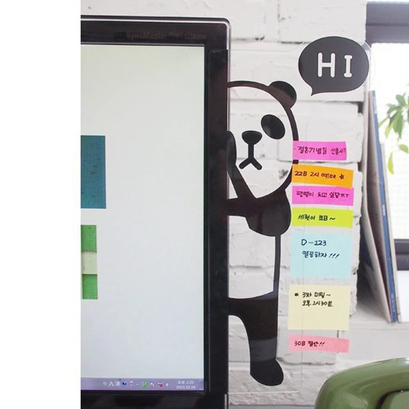 

Computer Display Screen Sticker Cute Panda Post Memo 3d Wall Stickers Multifunctional Bookmark Notes Message Board Home Decor